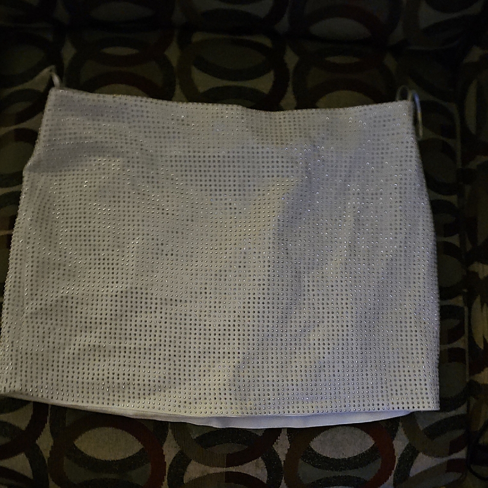 Chic White Sequin Mini Skirt